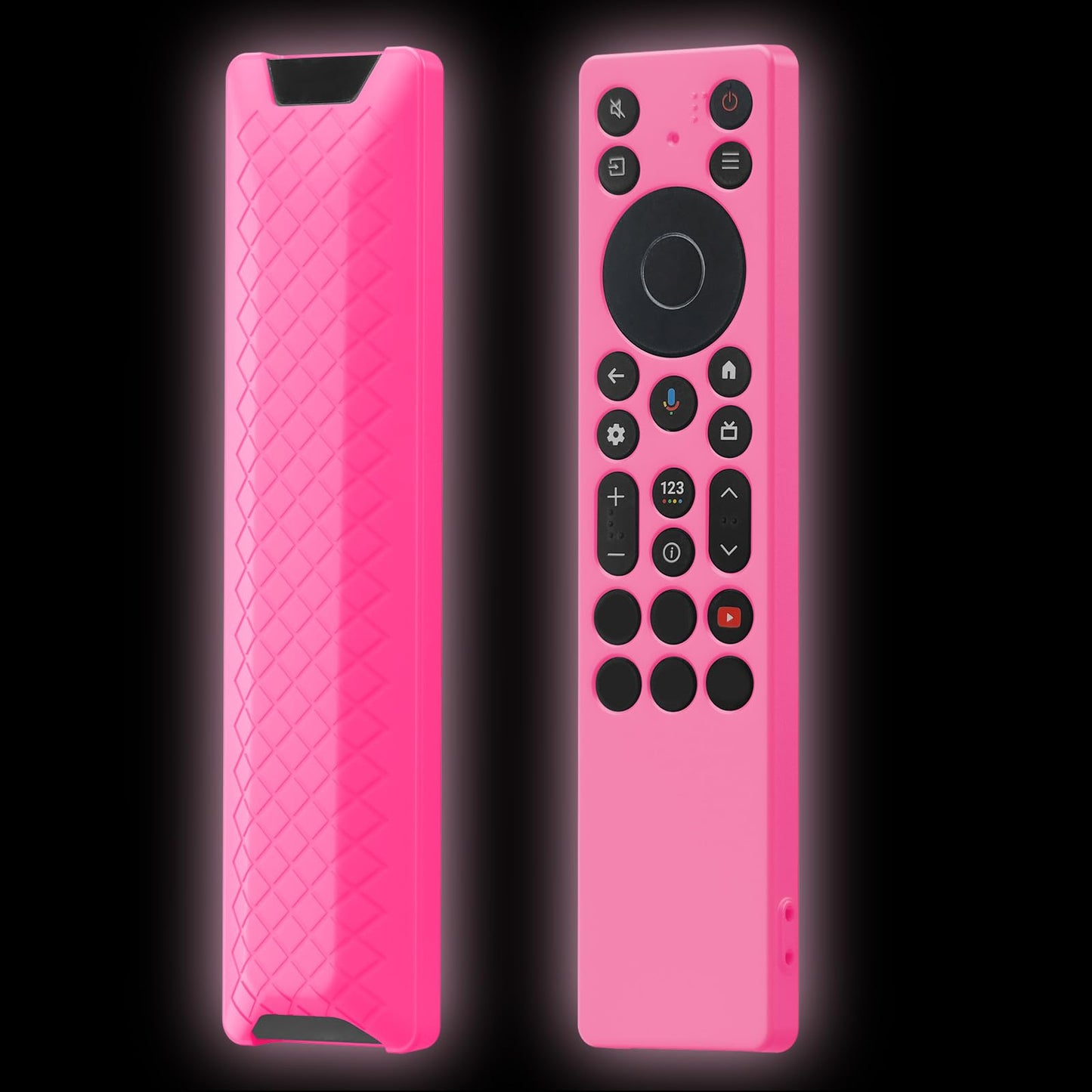 JCMOYUTY Silicone Case for TCL RC813A FMB1 / RC923A FMB1 Remote, Protective Cover for TCL 2025 QM6K QM7K TV Remote, Glow Hot Pink Sleeve