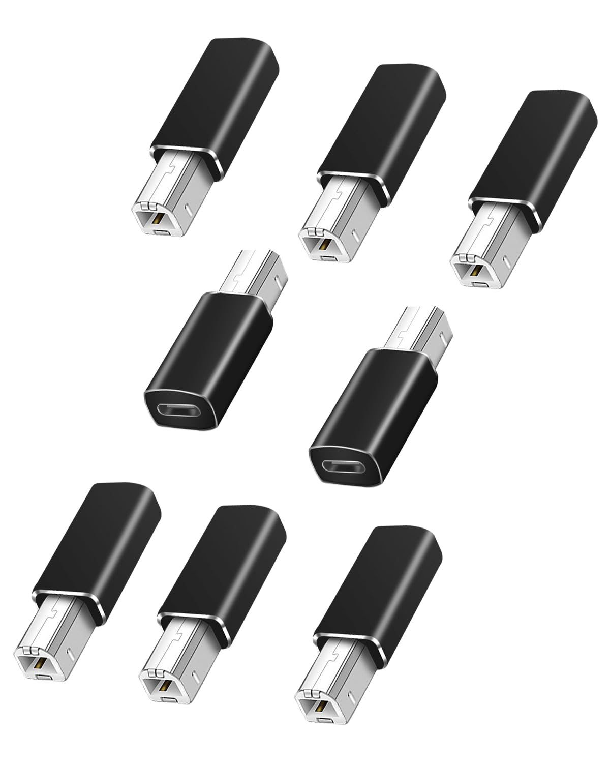ShineeKee 8 Pack USB C to USB B Adapter, Type C Female to USB Printer Male, Supports Data Sync, Compatible with Scanner, Printer, Server, Camera