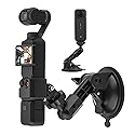 BRDRC Pocket 3 Suction Cup Mount, For Xtra Muse Car Windshield Window Dash Holder Kit with Expansion Adapter for Insta360 X4 X5 Go 3S for GoPro Max