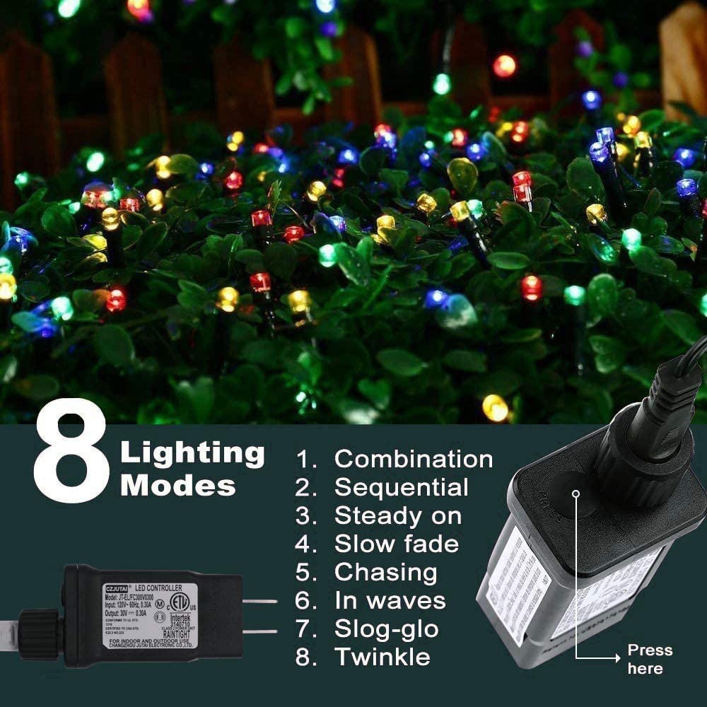 Indoor Christmas Tree Lights - 25m/82ft 220 LED Memory Function 8 Modes End-to-End Extendable Plug in Outdoor Waterproof Fairy String Light