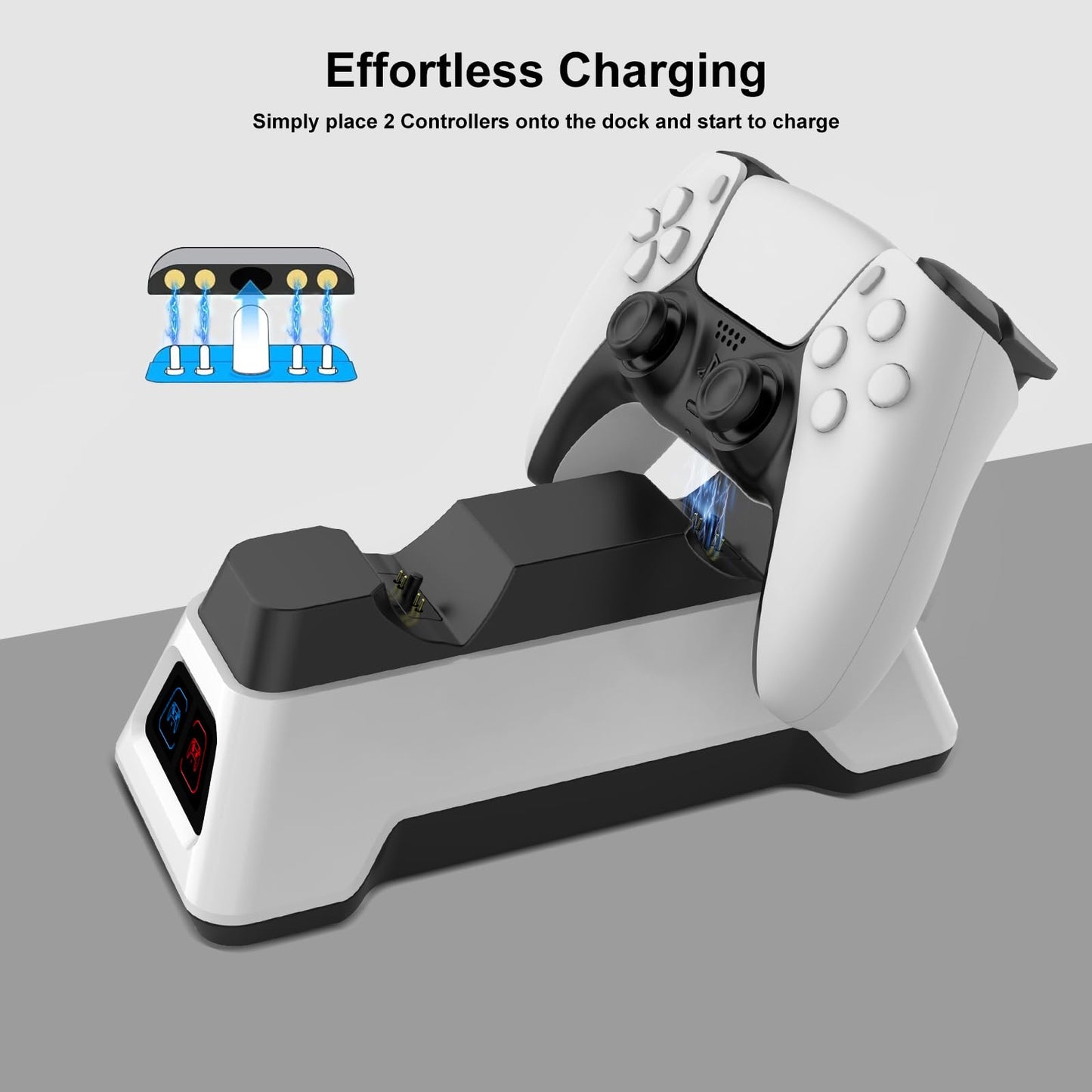 Controller Charger Station for PS5 Dualsense Controllers - PS5 Controller Dock with LED Light - ? Not Include AC Adapter?
