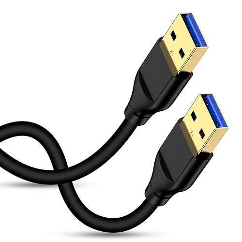 USB to USB Cable 6FT, USB A to USB A Cord Male to Male USB Cable USB A 3.0 A to A Male Cable Double Sided USB A Data Transfer Cord for Computer PC