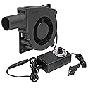 120mm BBQ Fan 12V 4.72in Blower Brushless with 110V/120V Variable Speed Controller Fan Air Mover Cooling for Camping Quick Charcoal Starter,Outdoor