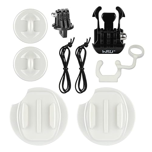 HSU Surf Mounts and Accessories for Ski, Snorkeling, Surfing, Wakeboarding Fitting GoPro Hero 13,12,11,10,9,8,7,6,5 Black, Silver, AKASO Campark,