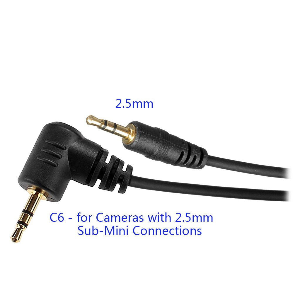 PHOLSY 2.5mm C6 Off-Camera Remote Cable Compatible with Canon EOSR RP R6 Ra 90D 250D 200D 850D SX70HS; for Olympus E-M1X E-M1 II E-M1 III;