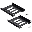 Ruaeoda SSD Mounting Bracket 2.5 to 3.5 Adapter 2 Pack,SSD Bracket SSD Tray Adapter 2.5" to 3.5" HDD SSD Hard Disk Drive Bays Holder Metal Mounting