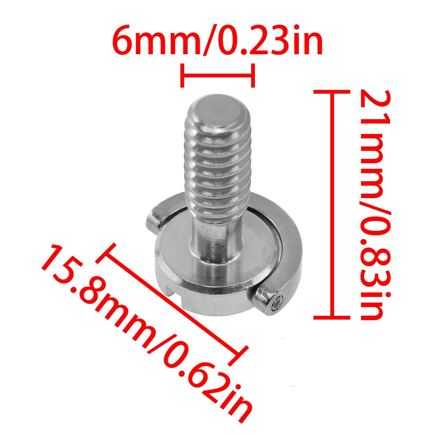 Lovelysp 1/4-20 Thread D-Ring Stainless Steel Camera Fixing Screws Suitable for Adapter Screws of Camera Tripod Monopod QR Quick Release Plate-4PCS