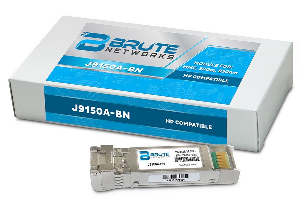 Brute Networks J9150A-BN - 10GBASE-SR 300m MMF 850nm SFP+ Transceiver (Compatible with OEM PN# J9150A)