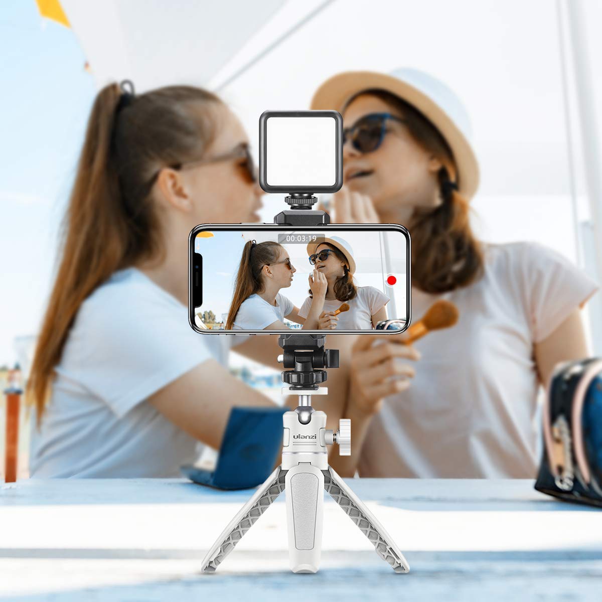 MT-08 White Mini Tripod for Camera, 1/4" Screw Universal Portable Camera Tripod Compatible with DJI OSMO Pocket 3/OSMO 360/Insta360