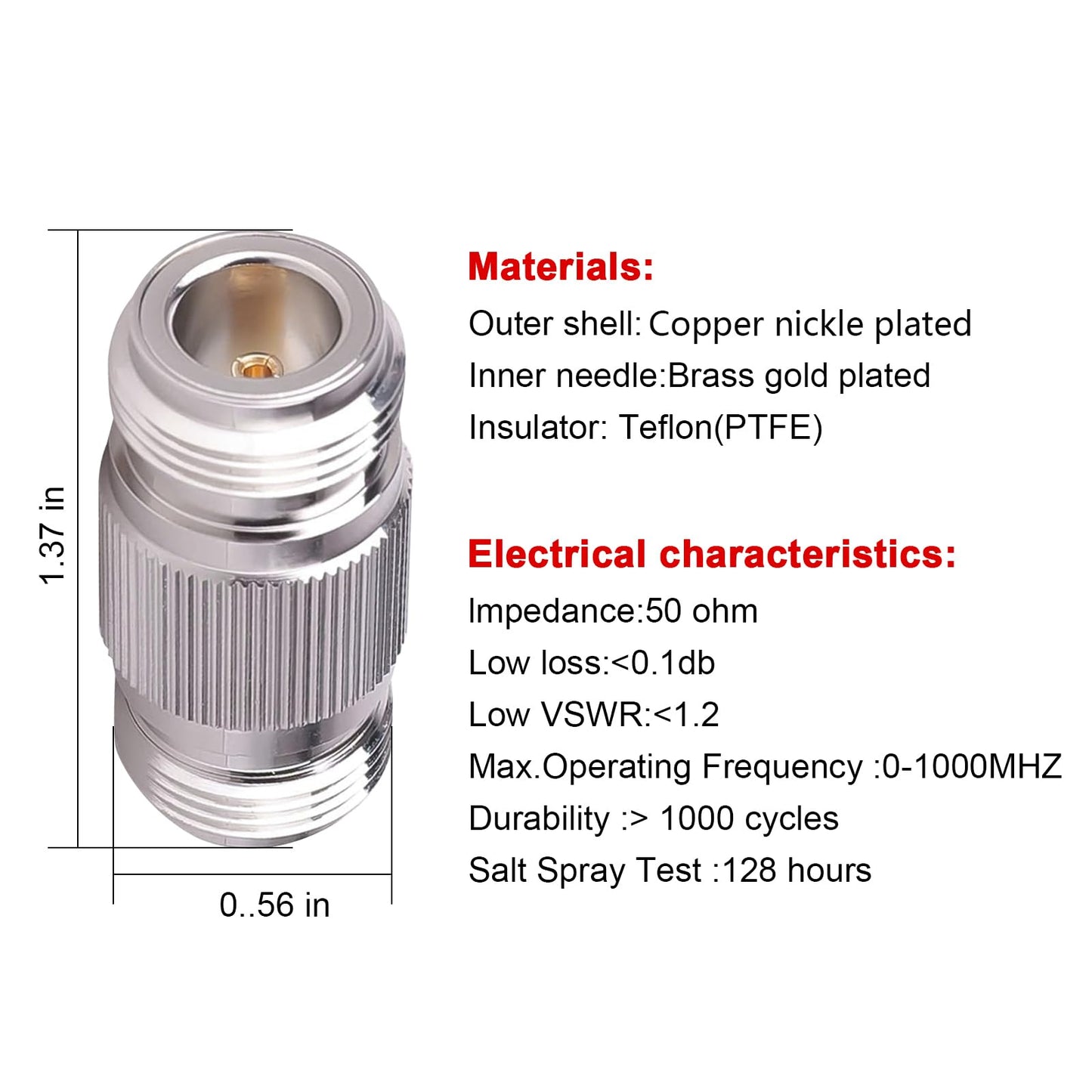 MOOKEERF N Female to N Female Connector Adapter 2 Pack N Barrel Coupler Adapter 50 Ohm Double Female N Connector for RF Coax Cable