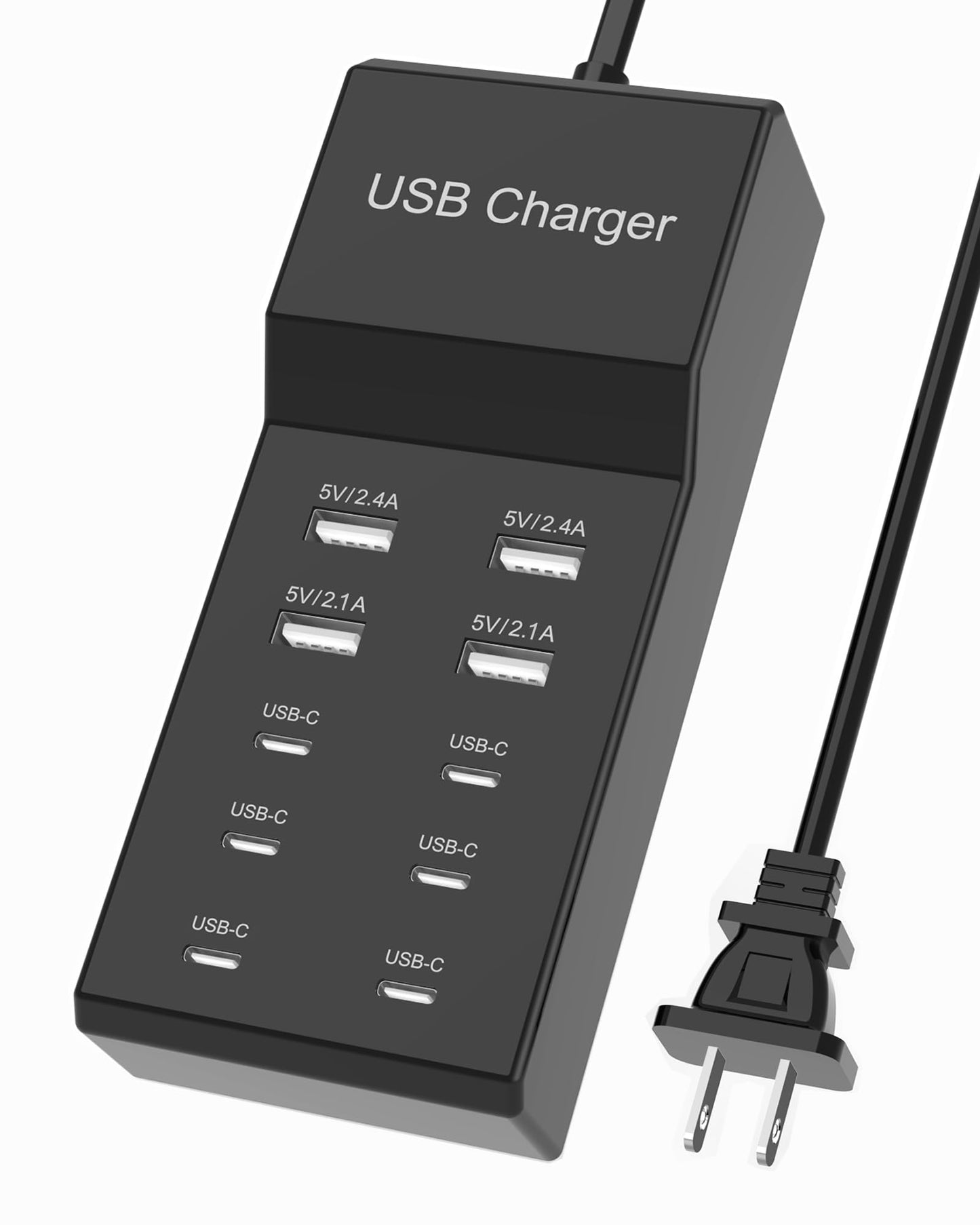 USB C Charger Block 10-Port USB-C Charging Station 6 USBC Ports & 4 USB-A Ports Total 50W USB Power Strip for Multi Devices for iPhone 16 17 15 14 13