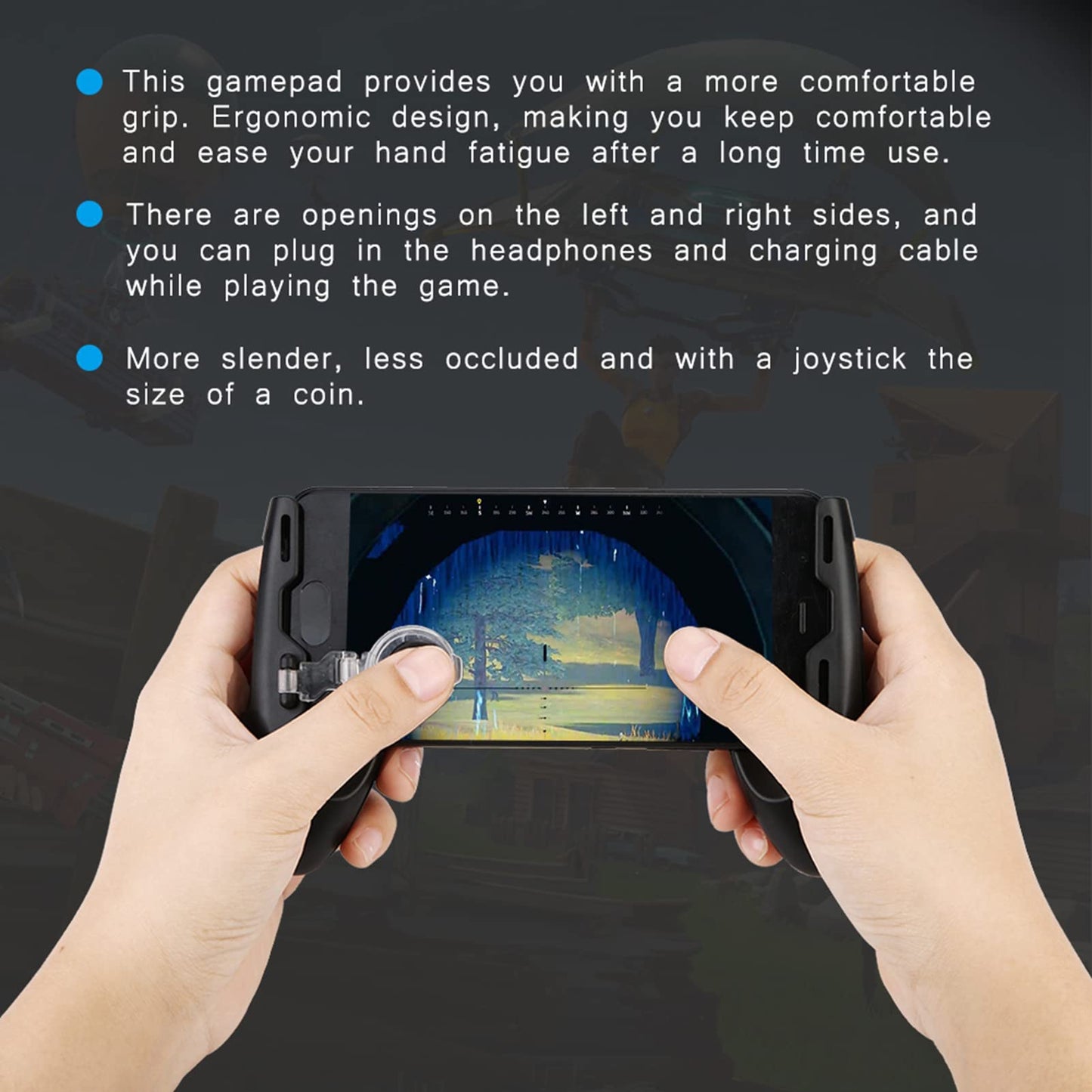 Phone Gamepad, 3 in 1 Portable Universal Mobile Phone Gamepad Holder Telescopic Gamepad Game Controller Joystick for PUBG Compatible with 4.5-6.5 Inch