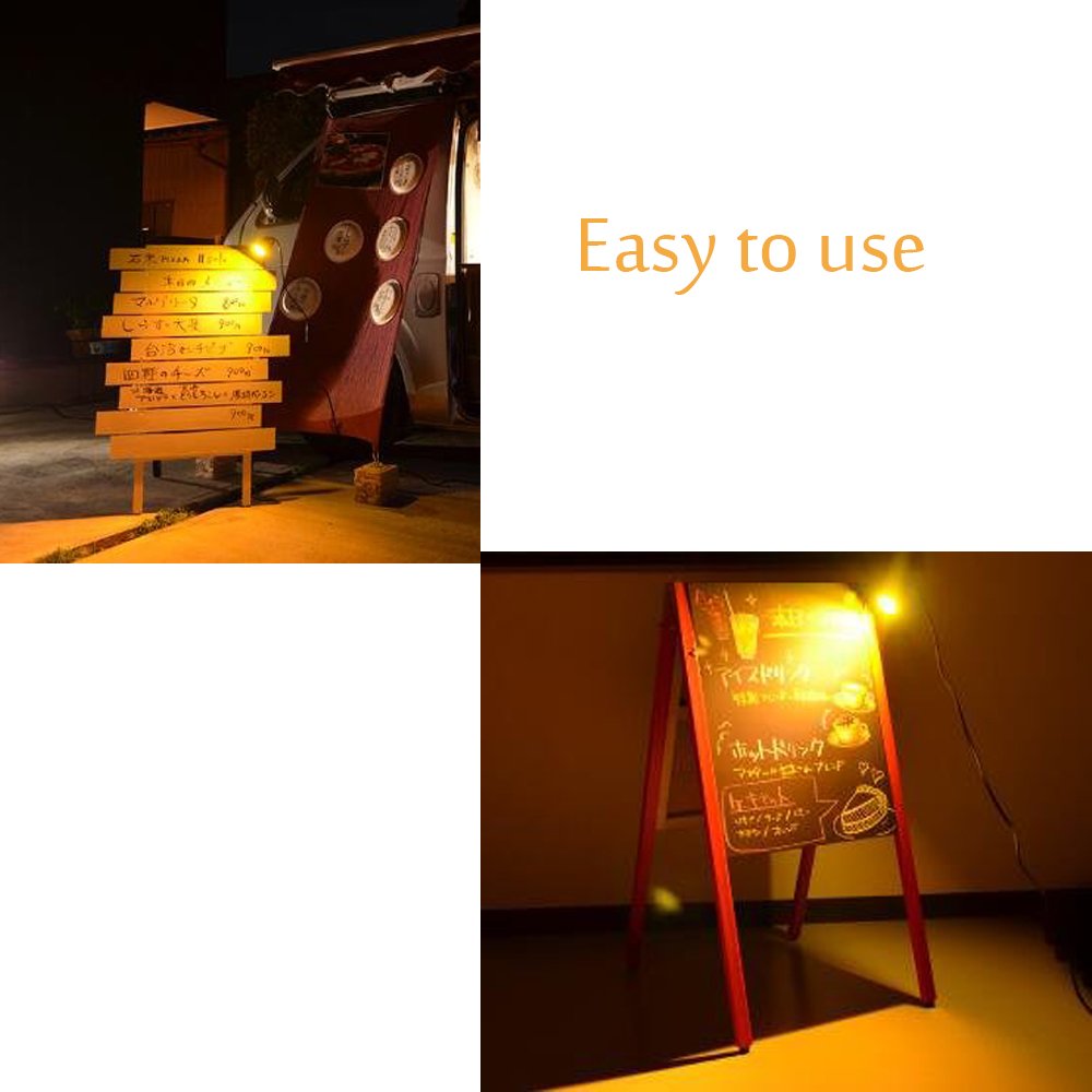 Onerbuy Youngine 1pcs 5W LED Clip on Light Outdoor Water Resistant Blackboard Signboard Lighting Adjustable Desk Stand Arm Lamp with Power Plug (Warm