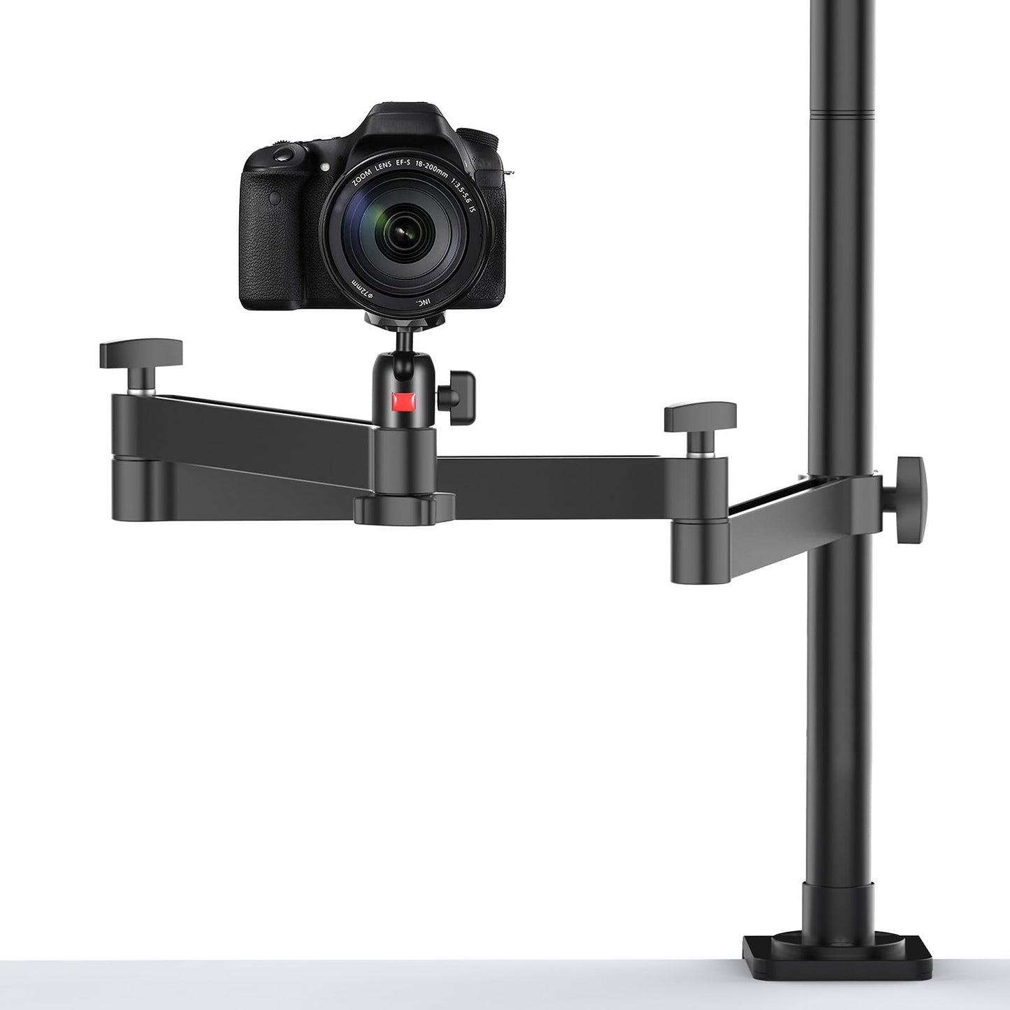 ULANZI Camera Desk Mount Stand with Flexible Arm, Overhead Mount, Articulated Arm with 360° Rotatable Ball Head, Aluminum Desk Mounting Stand for Ring