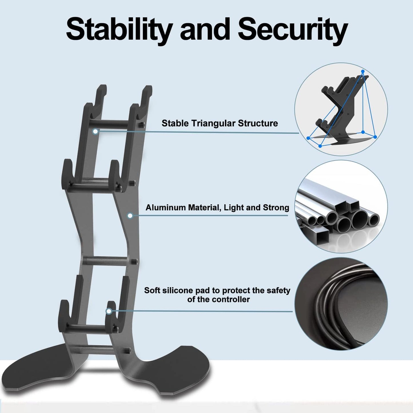 DOYO Controller Stand Organizer for Desk, Universal Headphone Stand for Xbox PS5 PS4 Switch, Headset Holder & Desk Mounts, Gaming Desk Accessories