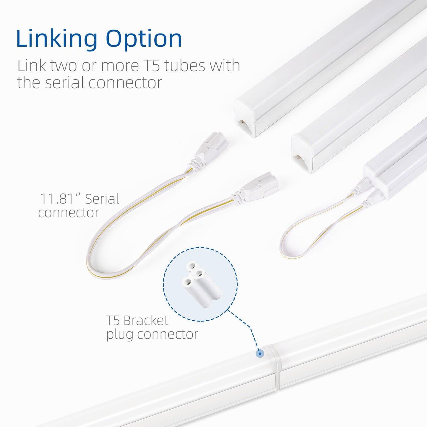 LELEJU LED Under Cabinet Lighting, 1FT, 5W, 6000K, 500lm, T5 Integrated Single Fixture, Under Counrer Lights for Kitchen, Corded Electric with ON/Off