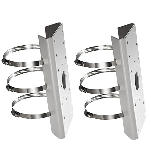 KENUCO PM DS-1275ZJ Universal Vertical Pole Mount Adapter for Most Wall Mounts Cameras PTZ (White- 2 PK)
