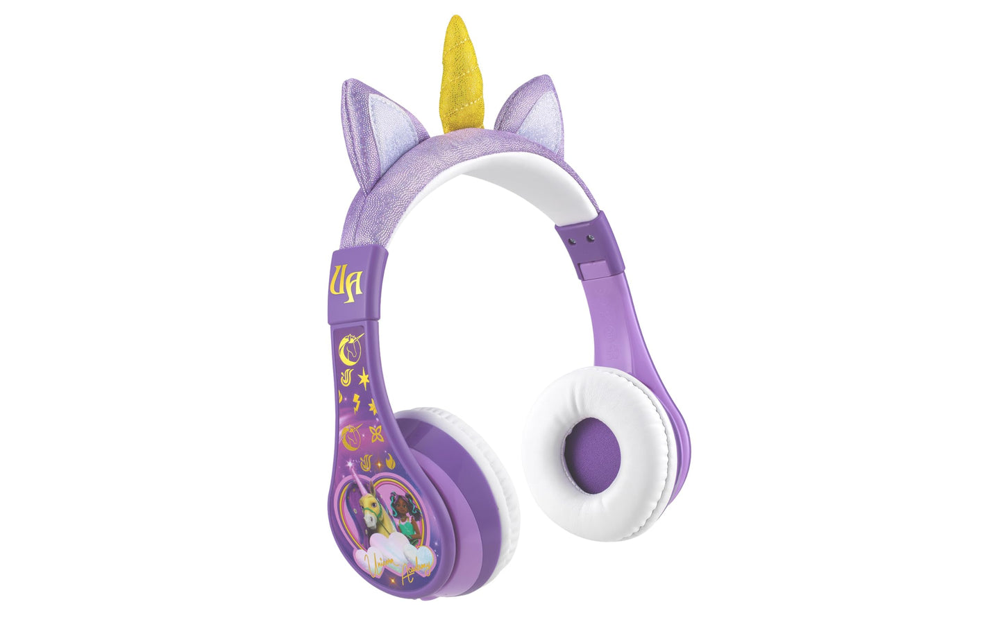 eKids Unicorn Academy Bluetooth Headphones, Wireless Headphones with Microphone Includes Aux Cord, Volume Reduced Kids Foldable Earphones for School…