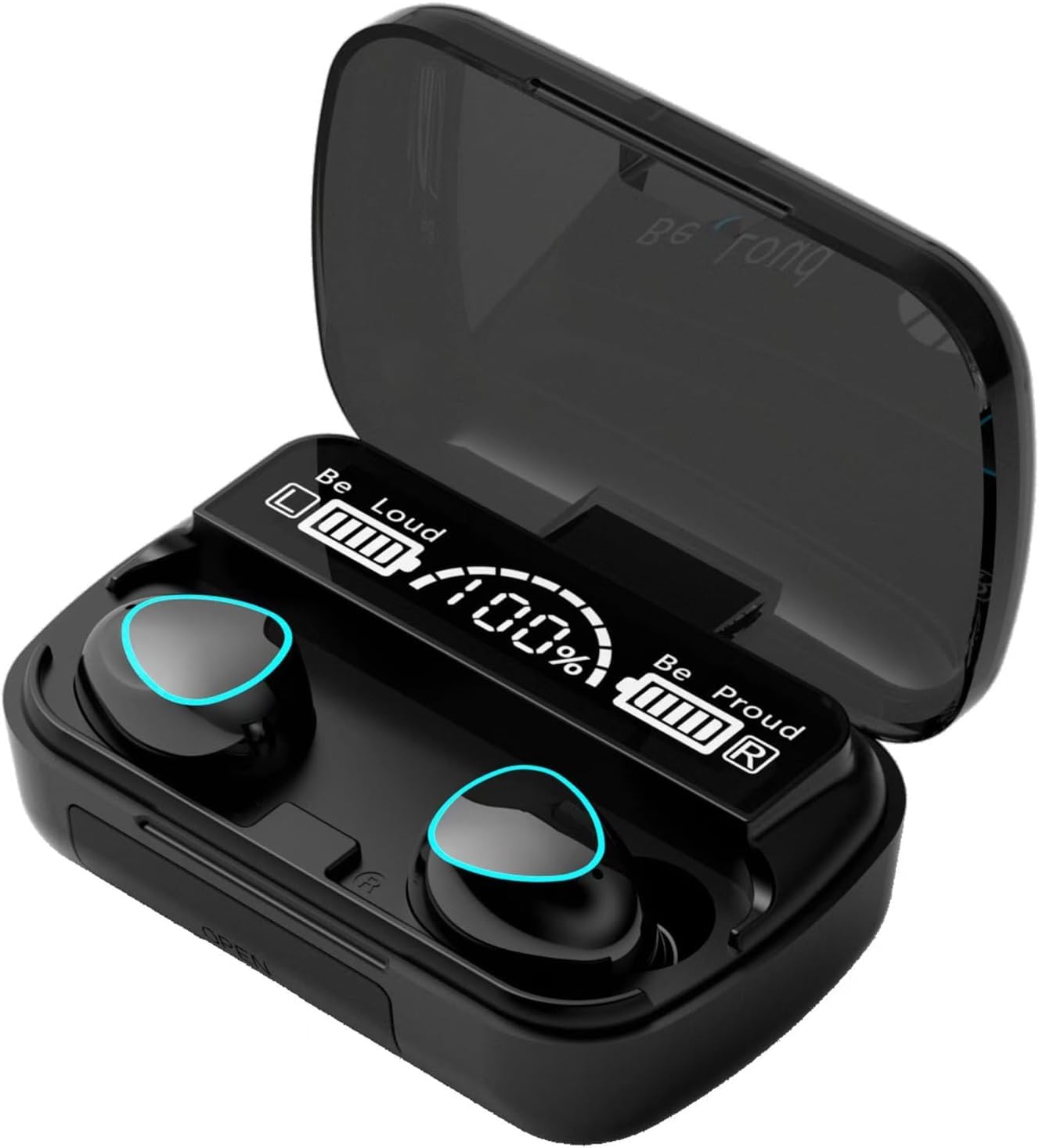MWRPCRDN Wireless Earbuds, Bluetooth 5.3 Ear Buds LED Power Display Headphones 30H Playtime Stereo Earbuds with Comfort Lightweight in Ear Earphones