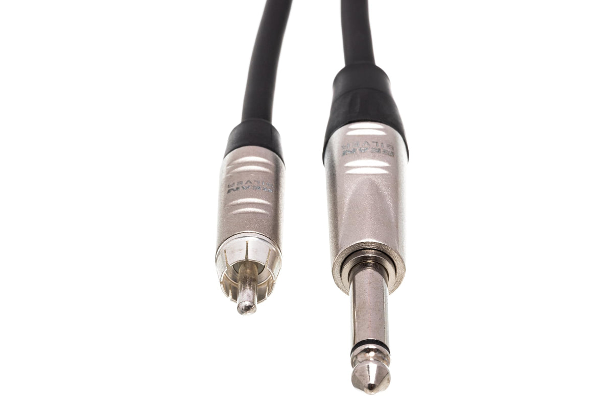 Hosa HPR-020 Pro Unbalanced Interconnect, REAN 1/4" TS to RCA, 20 Feet