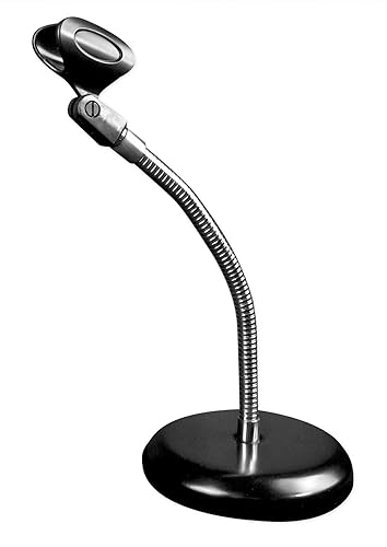 Rockville RDMS6 11.8" Gooseneck Studio Desktop Mic Stand, Weighted Base, Flexible Positioning, Broad Mic Compatibility, Black, for Podcasting and
