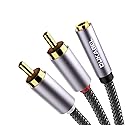 DUKABEL 3.5mm Female to 2 RCA Stereo Adapter, 3.5mm Stereo Audio Jack to 2 RCA Male Plugs to Headphone 3.5 Y Adapter Cable for Smartphones, MP3