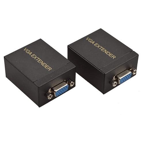 VKBAND VGA Signal Extender Repeater Adapter Over RJ45 Cat Cat6 Network Cable (1 Transmitter + 1 Receiver) (200ft / 60M)