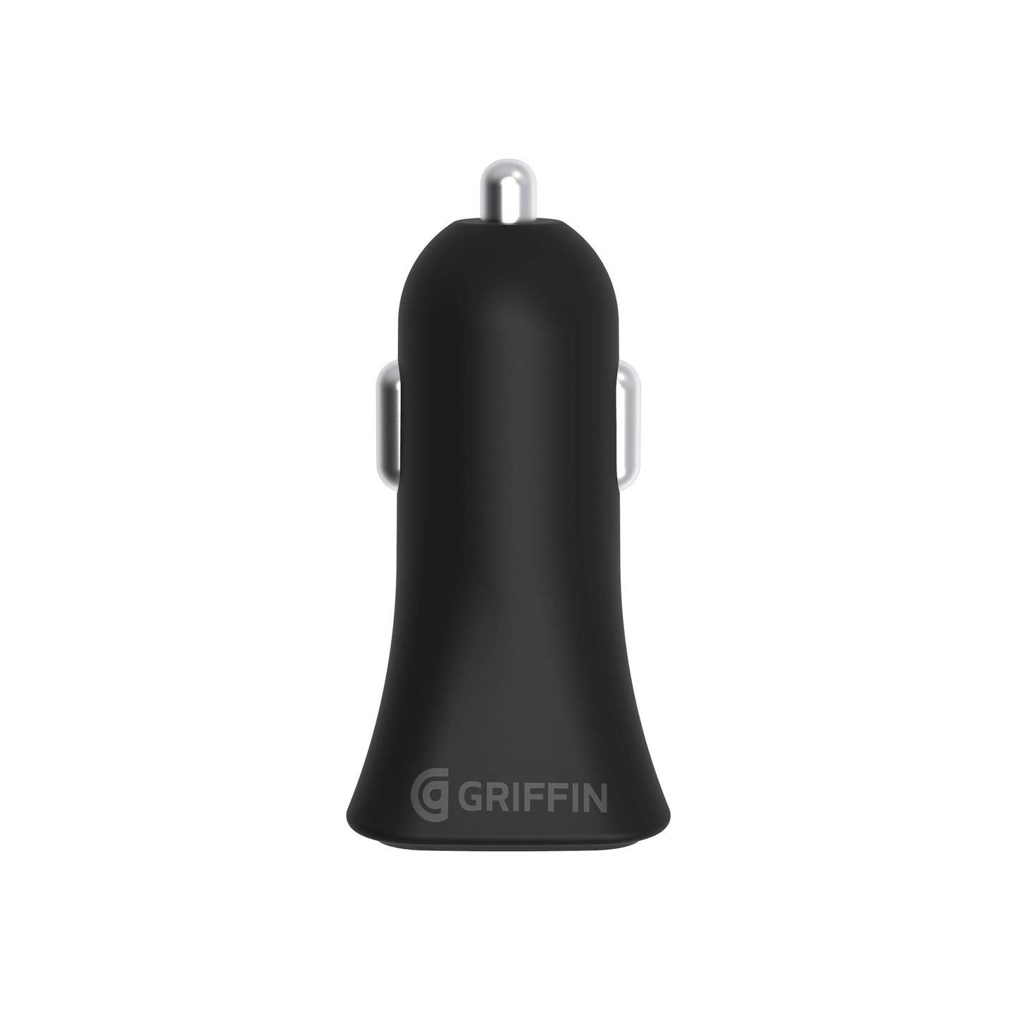 Griffin PowerJolt Dual Universal USB-A 12W Car Charger, Compact Car Charger with Dual USB-A Output Ports, Black (GP-108-BLK)