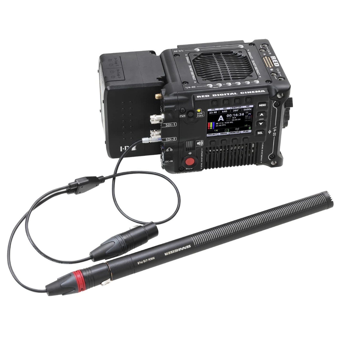 LANZYKU Dual XLR 3 Pin Female to 5 Pin Male Audio Input Cable for RED V-Raptor RED V-Raptor XL Arri Alexa Mini ZCAM -15 inches