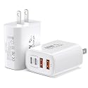 TT&C 60W USB-C Charger Block (2-Pack), 4-Port Fast Charging Hub (2 USB-C, 2 USB-A), PD 3.0 Wall Plug Compatible with iPhone 17/16/15, iPad & Samsung