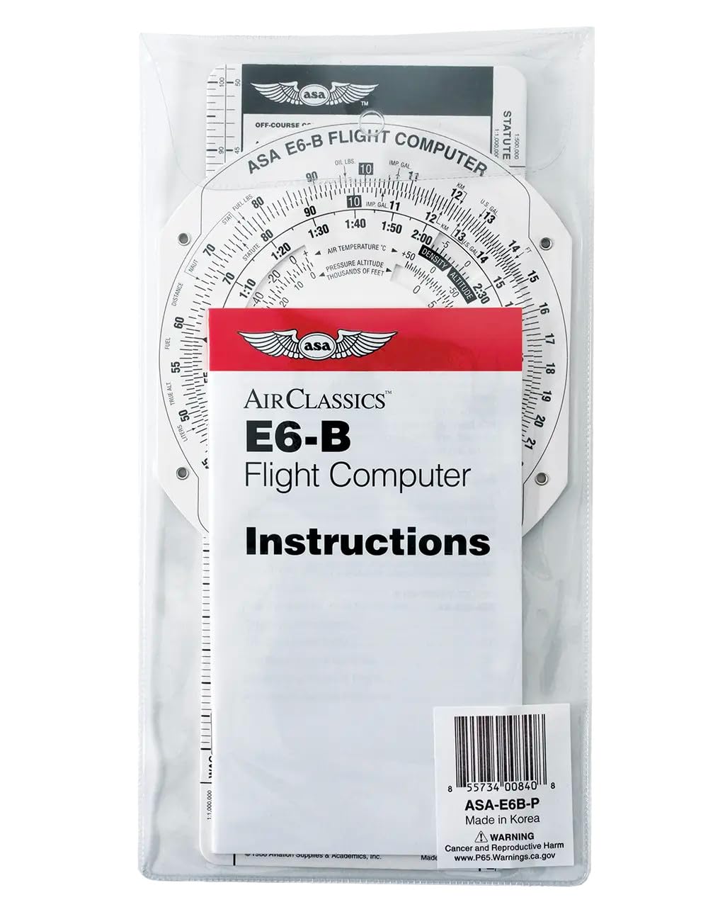 ASA Paper E6B Flight Computer - Lightweight, Affordable Aviation Slide Rule for FAA Test Prep and Classroom Training
