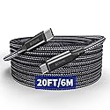 Extra Long iPhone 16 17 Charger Cable 20Ft, 16 Feet USB C to C Cable Fast Charging Nylon Braided iPhone 16 17 USB C Charger Cord for iPhone 16/17…