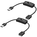 Cable Matters 2-Pack USB On Off Switch - 1ft, Support Data and Power, Short USBA Extension Cable with ON Off, USB Power Switch