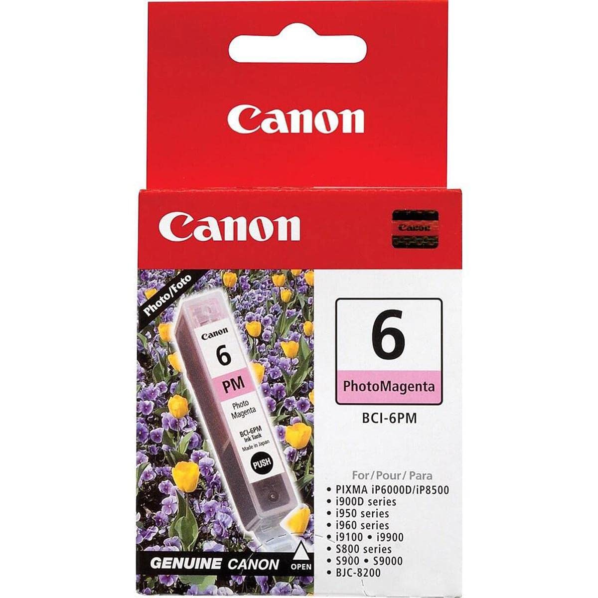 Canon 2 Pack BCI-6PM Photo Magenta Ink Tank for Select PIXMA IP Series, I Series, S Series Printers and BJC 8200 Printer