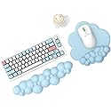 Keyboard Wrist Rest and Mouse Pad with Wrist Support, Ergonomic Gel Wrist Rest for Computer Keyboard and Mouse Pad + Coaster Set, Perfect for Home