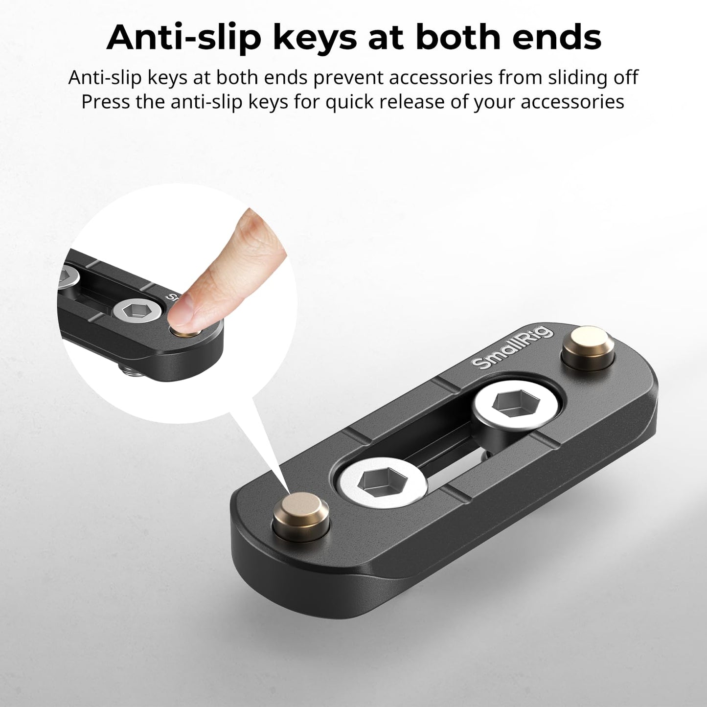 SmallRig Mini NATO Rail, Anti-Off Quick Release NATO Rail, Thickness 6mm, Length 48mm for NATO Handle, Camera Cage - 2172