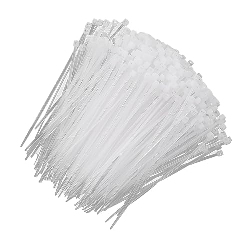 Nylon Cable Zip Ties,1000pcs 3 x 100/150mm White Standard Self-locking Plastic Cable Ties (3x100)