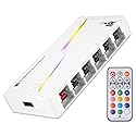 Thermalright ARGB and Fan HUB X12 IR White Hub Controller Support 12 Groups of CPU Fans,3Pin PC ARGB Controller and 4Pin PWM Fan,SATA Power Cord