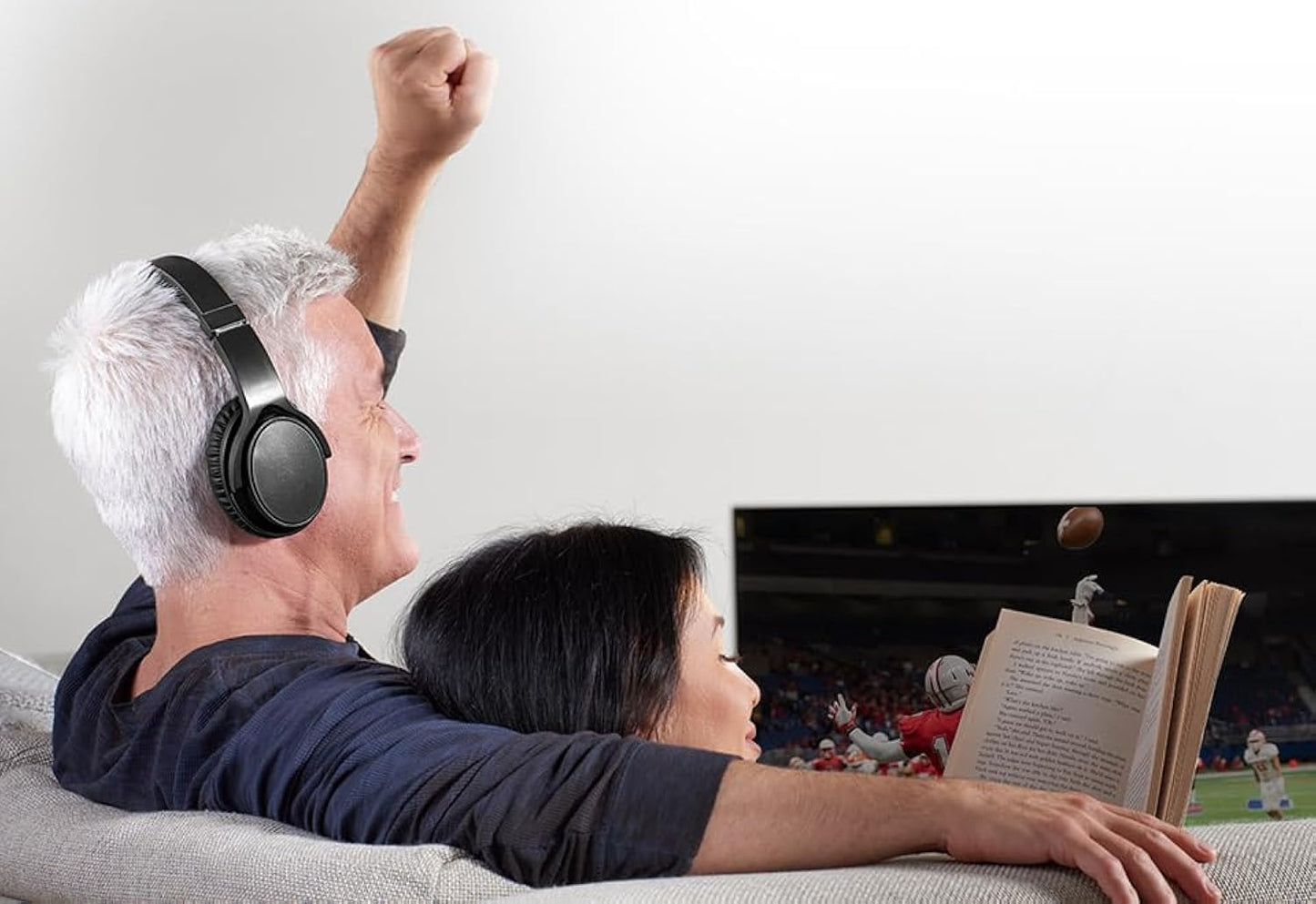 Sharper Image TV Wireless Headphones Silver