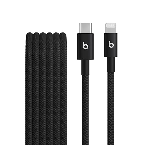 Beats USB-C to Lightning Woven Cable Fast Charging Durable/Tangle-Free Compatible Charger for Apple Devices w Lightning Ports (1.5 m, 5 ft) - Bolt…