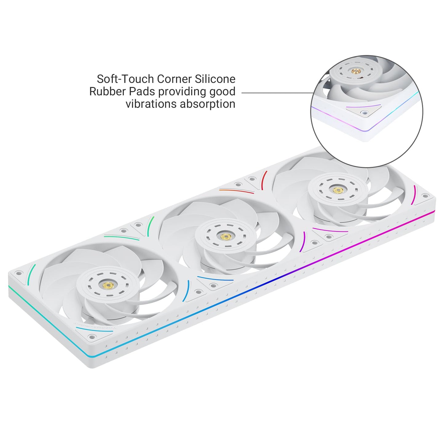Thermalright TL-UB36RW Case Fan-120mm Quiet,PWM Function,Row 3 Fans-Reverse, for CPU Liquid Cooler and Case Cooling, White,with 5V ARGB Light Strip