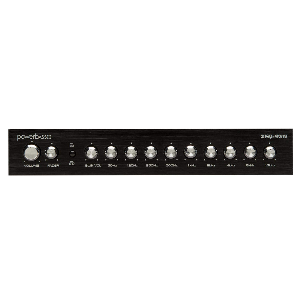 PowerBass XEQ-9XO - 1/2 Din 9 Band PreAmplifier/Equalizer