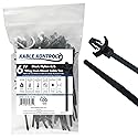Kable Kontrol Winged Push Mount Cable Ties Nylon, 6 Inch 100 Pcs, 50 Lbs Tensile Strength, Self-Locking Zip Ties UV & Chemical Resistant Ideal