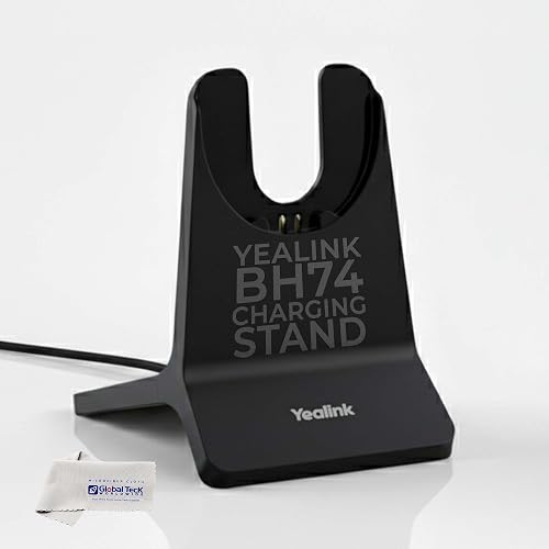 Yealink BH74 Charging Stand for BH74 & WH68 Hybrid Bluetooth Wireless Headsets - Fast Charger Dock with 1.2m USB-A Cable, Compact Design for Desk