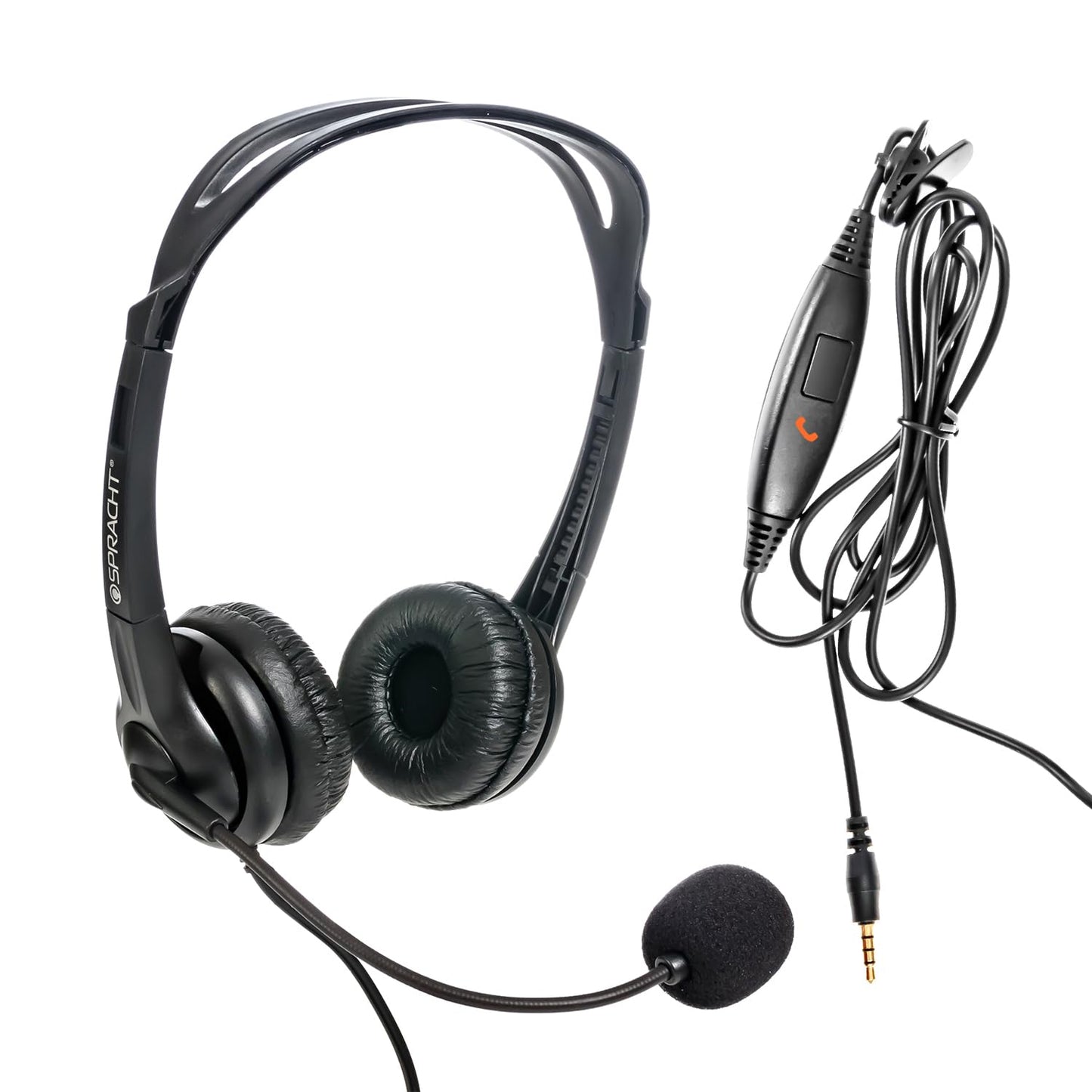 Spracht ZUM3500 Stereo 3.5mm and USB Dual Ear Universal Headset with Microphone | Office Headset for Computer, Smartphones & Tablets | Plug-and-Play…
