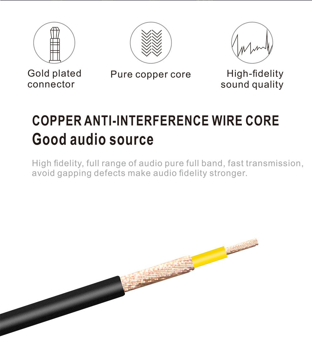 QiCheng&LYS 3.5 mm to RCA AV Camcorder Video Cable,3.5mm Male to 3RCA Male Stereo Audio Video AUX Cable Smartphones,MP3, Tablets,Speakers,Home Theater