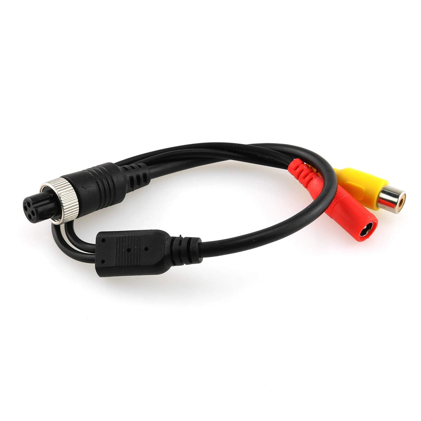 DGZZI 4 Pin Female to RCA Female Adapter 35cm/13.78" M12 4 Pin Female Aviation Head to RCA Female and DC Female Connector Cable for Car Camera