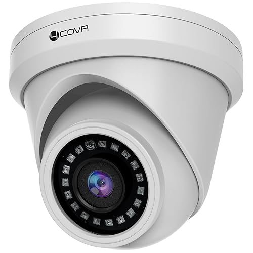 4COVR 4K PoE Security IP Camera Outdoor IP67, 8MP UHD Wired Surveillance Dome Camera with Smart Human/Vehicle Detection, 110° Wide View Angle 2.8mm