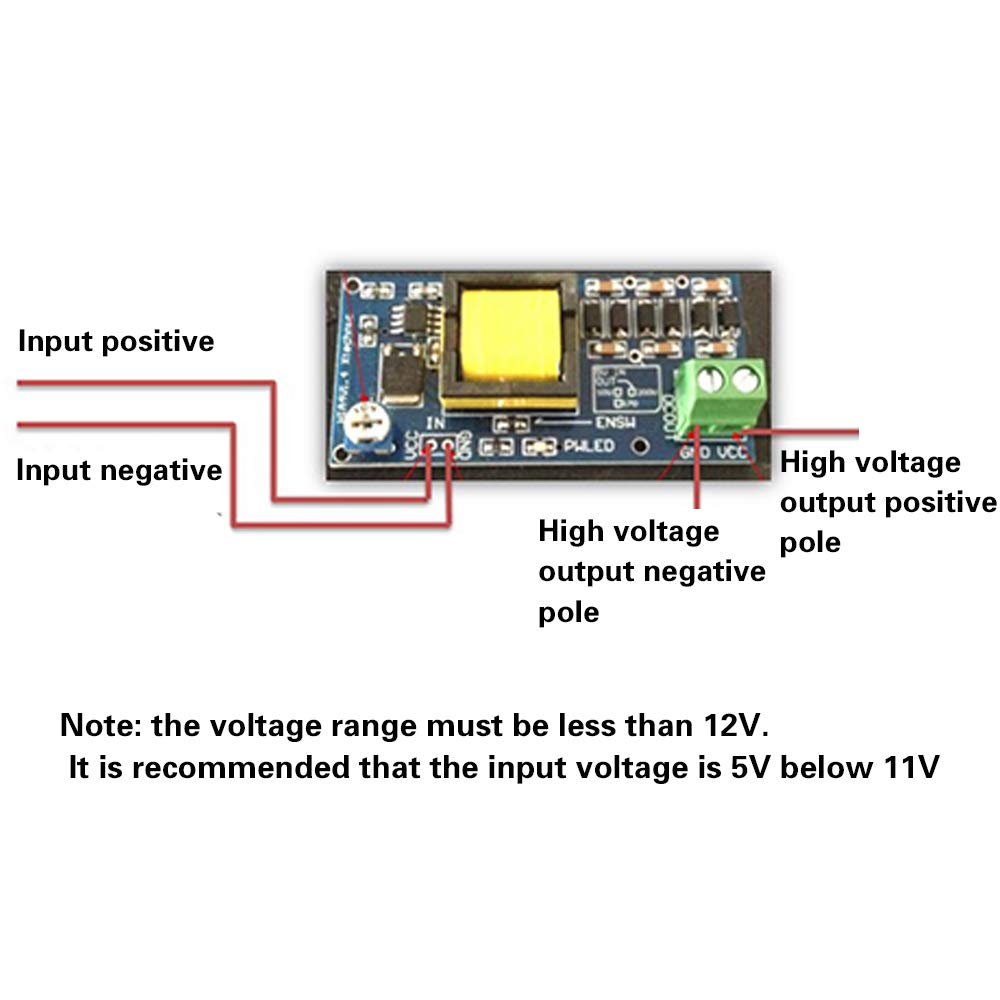 WSDMAVIS 1 Pcs DC-DC Boost Step up Converter Adjustable Power Module Input 5V-12V Output High Voltage 300V-1200V