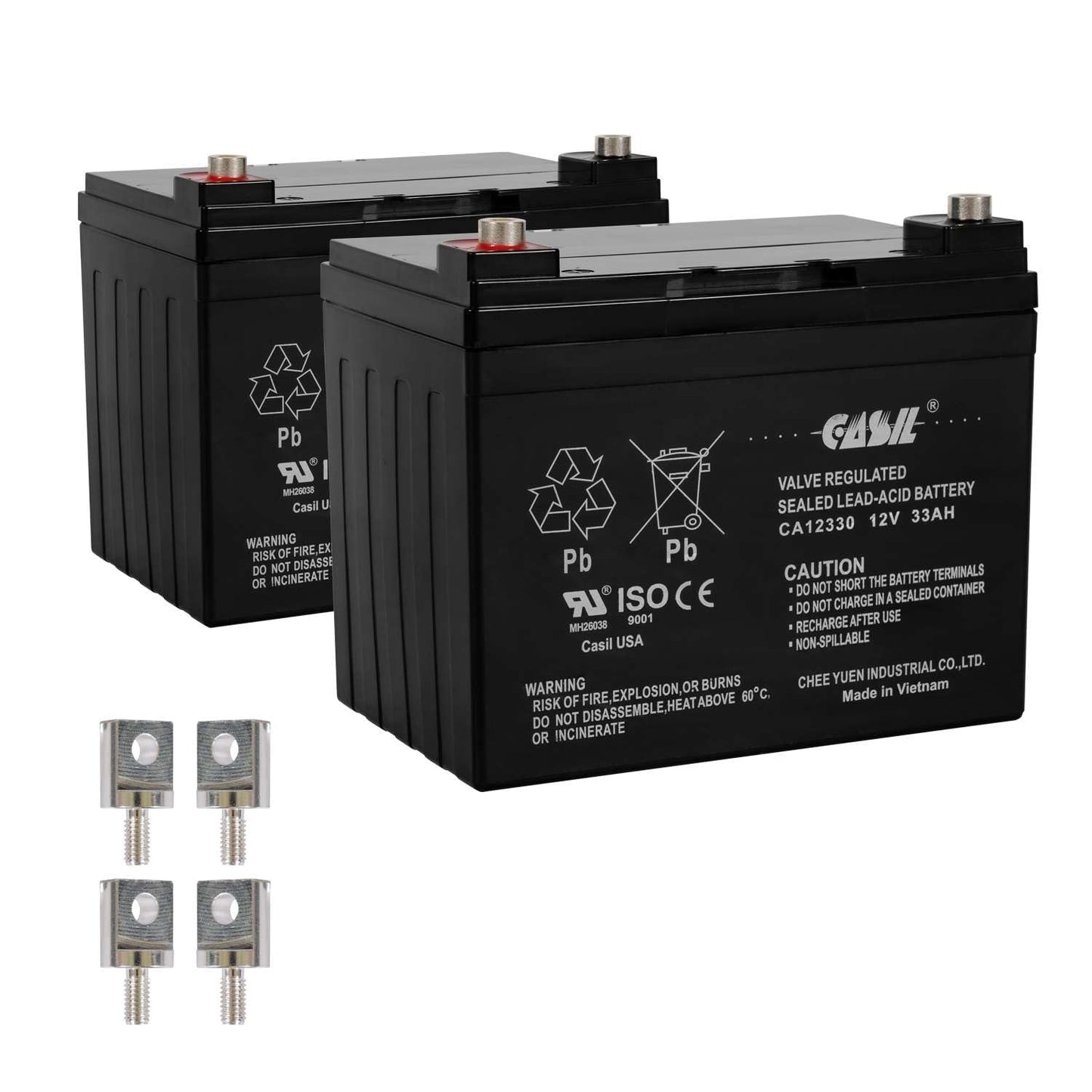 Casil 2 Pack 12v 33ah for 35ah Pride Maxima Revo Shuttle Pride Maxima SC940 Celebrity X BATLIQ1001 BATLIQ1017 AGM U1 Pride Mobility Flash Jazzy 1103…